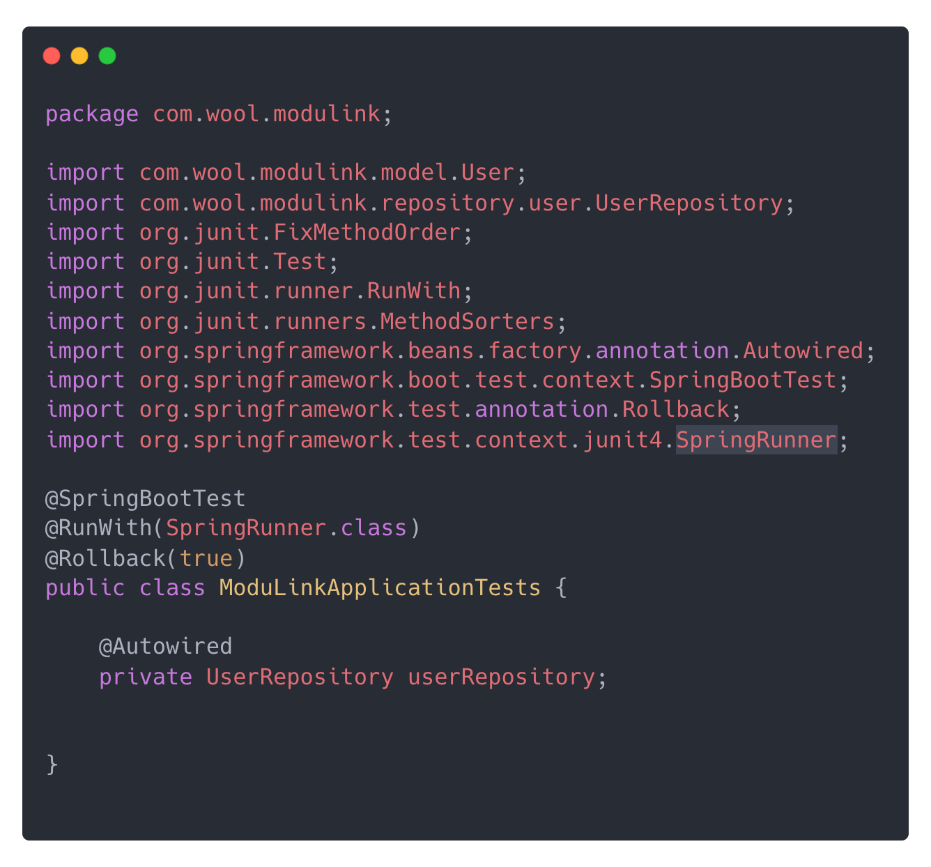 test기능 작성을 위한 SpringBoot Testclass 생성